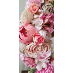 Wianek wiosenny na drzwi Różowe Kwiaty 45 cm